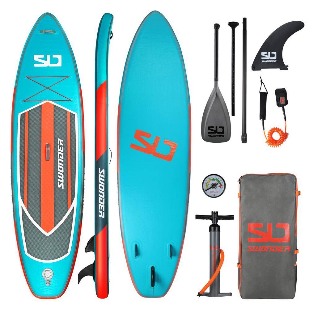 Premium 11 ft. 6 in. Lava Inflatable Stand Up Paddle Board with Full SUP Accessories