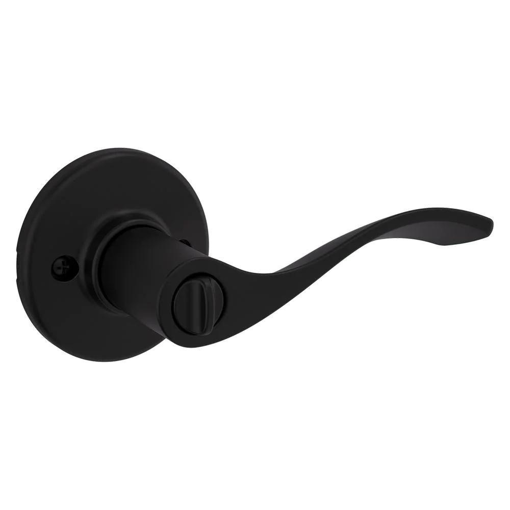 Balboa Matte Black Keyed Entry Door Lever Featuring SmartKey Security