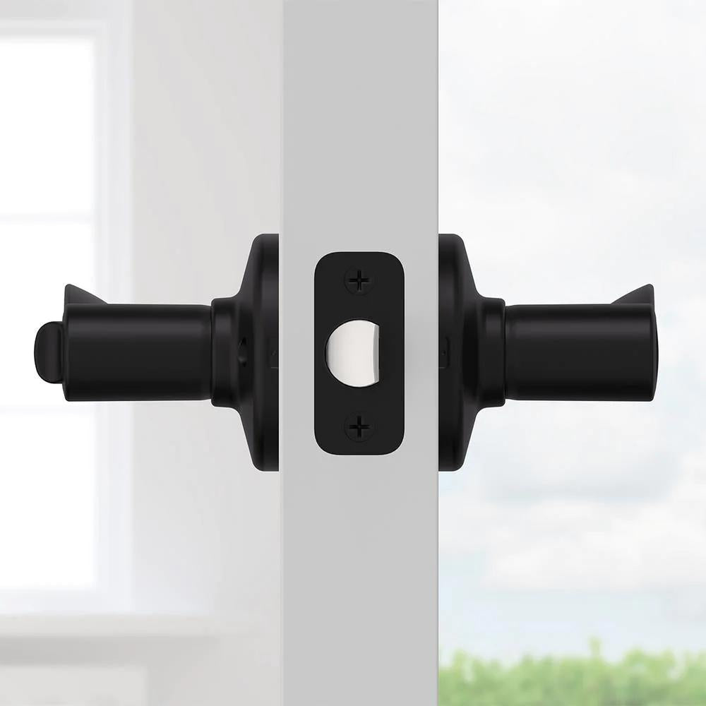 Balboa Matte Black Keyed Entry Door Lever Featuring SmartKey Security