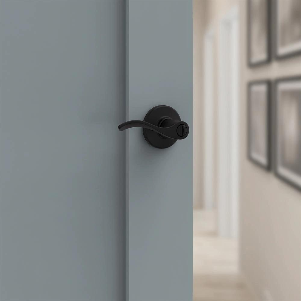 Balboa Matte Black Keyed Entry Door Lever Featuring SmartKey Security