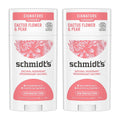 Schmidt's 100% Natural Origin Ingredient Deodorant Stick Cactus Flower &amp; Pear 2 Count for 24-Hour Odor Protection 2.65 oz