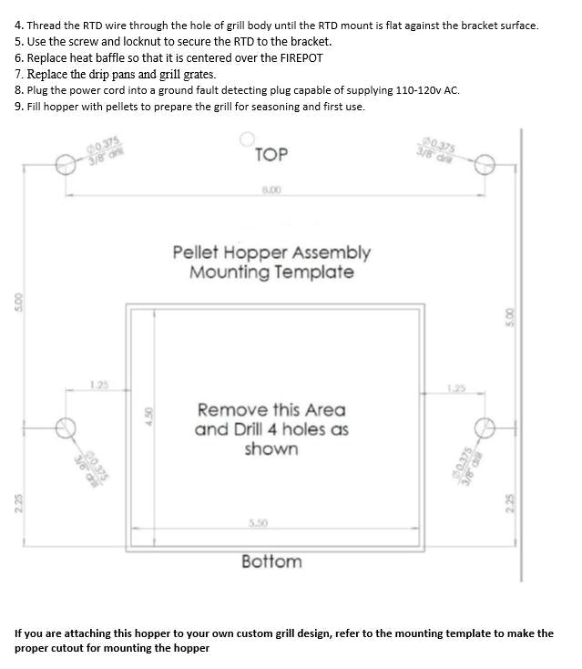 12" PELLET HOPPER ASSEMBLY KIT w/ Vertical Controller  BY DIRECT IGNITER