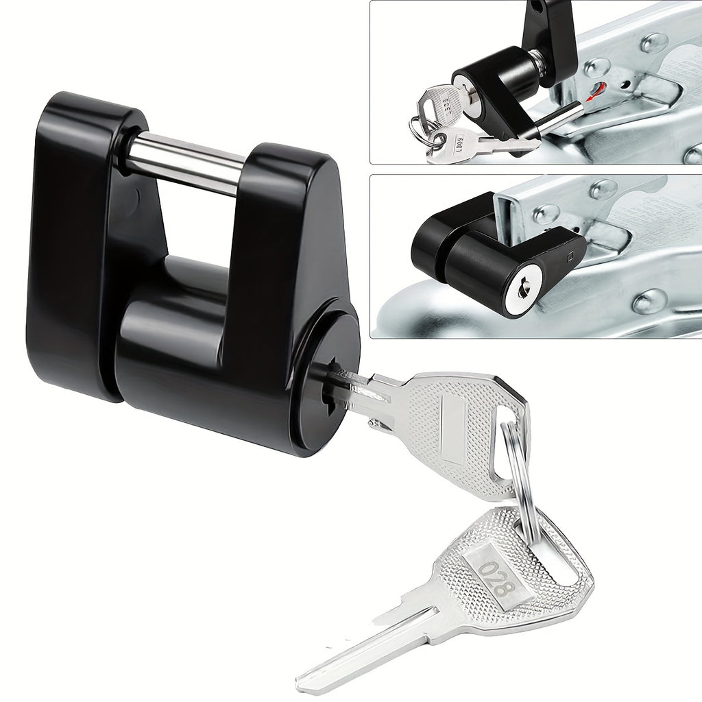 Black Trailer Hitch Coupler Lock, Dia 1/4 Inch
