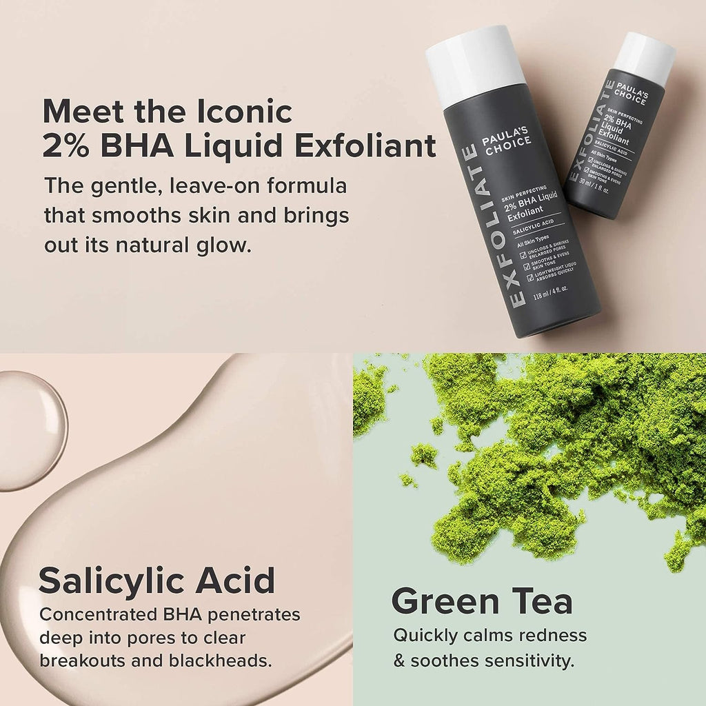 Paulas Choice--SKIN PERFECTING 2% BHA Liquid Salicylic Acid Exfoliant--Facial Exfoliant for Blackheads, Enlarged Pores, Wrinkles &amp; Fine Lines, 4 oz Bottle