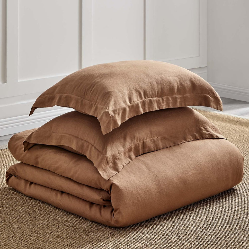 Levtex Home - Linen - Full/Queen Duvet Cover - Washed Linen in Sandstone - Duvet Cover Size (90 x 94in.)