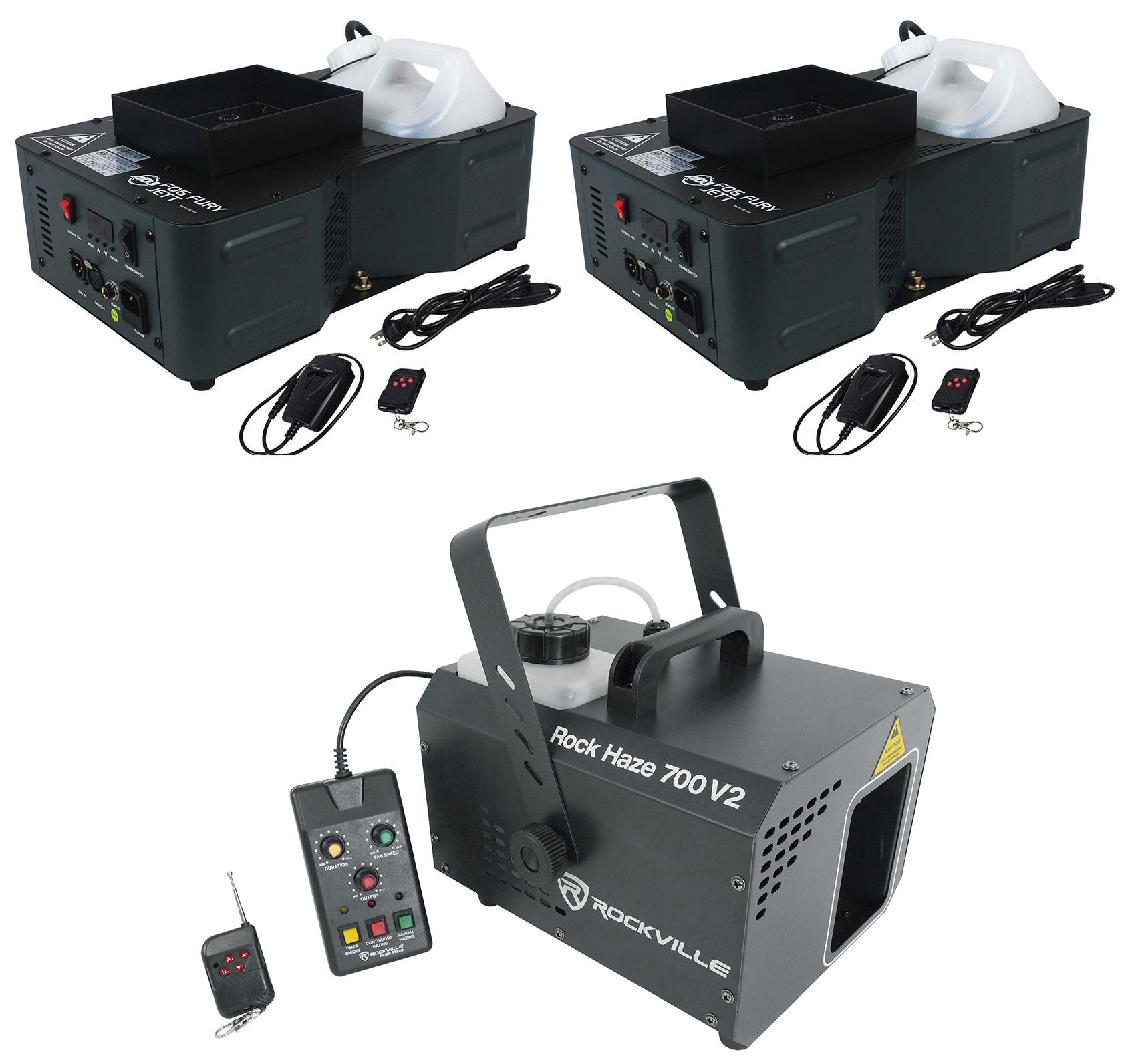 American DJ Fog Fury Jett 700W Vertical Fog Machine w/12 LED's+700 CFM Hazer