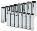 SK Professional Tools 4819-6 19-Piece 1/2 in. Drive 6-Point STD/Deep Socket Set - Chrome Socket Set with Super Chrome Finish | Set of 19 Sockets Made in USA