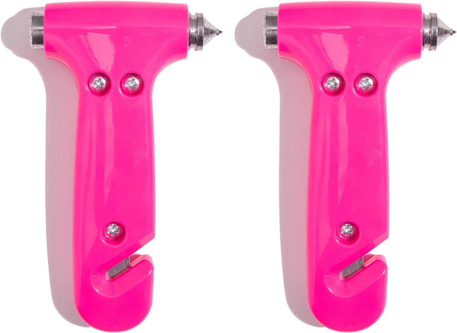 Super-Cute Safety Hammer - Emergency Automotive Escape Hammer Tool, Seat Belt Cutter &amp; Car Window Break Tool - Pink, 2 Count