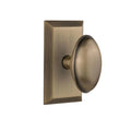 Studio Plate Double Dummy Homestead Door Knob in Antique Brass
