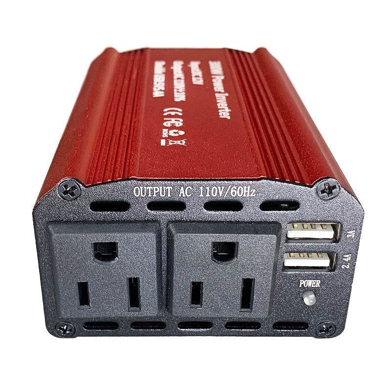 300W Power Inverter DC 12V To 110V AC Car Inverter With 5V 2.4A+3A And 2USB Car Adapters