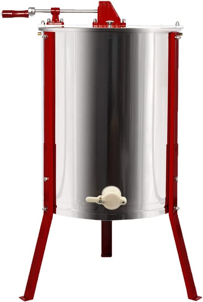 BeeCastle Honey Extractor Separator Kit 4 Frame  Steel Honeycomb Spinner Extractor, Manual Crank Beekeeping Extraction Equipment