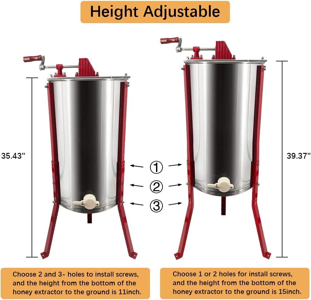 BeeCastle Honey Extractor Separator Kit 4 Frame  Steel Honeycomb Spinner Extractor, Manual Crank Beekeeping Extraction Equipment