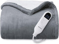 Bedsure Heated Blanket Electric Blanket - Soft Flannel Electric Throw, Heating Blanket with 4 Time Settings, 6 Heat Settings, and 3 hrs Timer Auto Shut Off (50x60 inches, Grey)