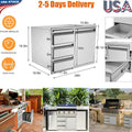 BBQ Access Door Triple Drawer Two Trash Cans Combo Outdoor Kitchen Flush Mount