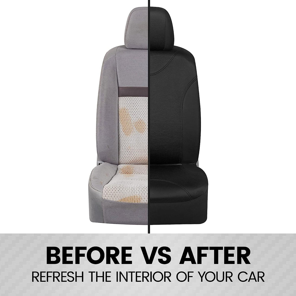 BDK UltraSleek Car Seat Covers, Universal Fit Car Seat Cover Set, Ideal Seat Covers for Cars Trucks SUV, Includes Seat Covers for Front Seats and Rear Bench Seat, Automotive Interior Covers (Black)