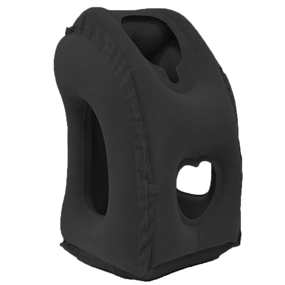 Comfy Inflatable Travel Pillow: Neck &amp; Lumbar Support For Airplane, Car, RV &amp;   - Folds Easily Into Bag!