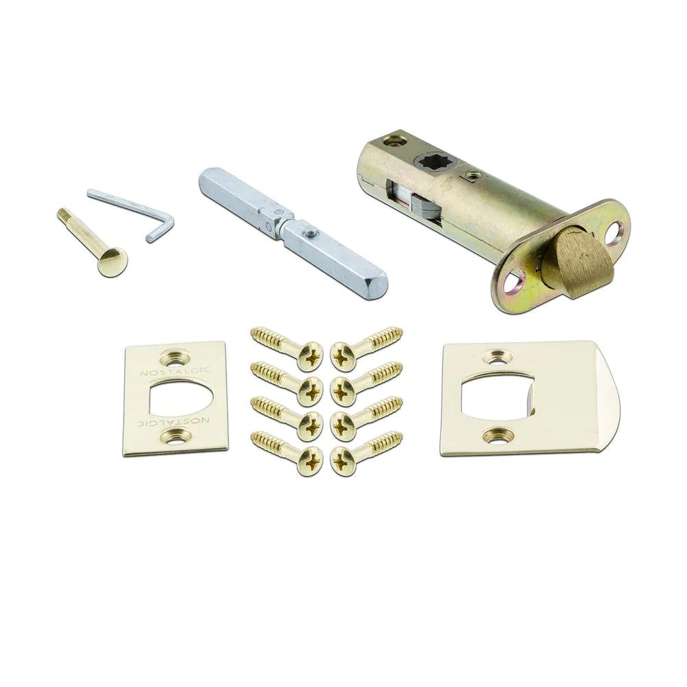 Egg and Dart Plate 2-3/4 in. Backset Polished Brass Privacy Bed/Bath Waldorf Door Knob