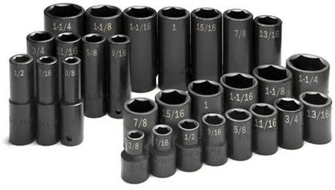1/2 Inch Drive 6 Pt Std &amp; Deep Impact Socket Set - 28 Pc