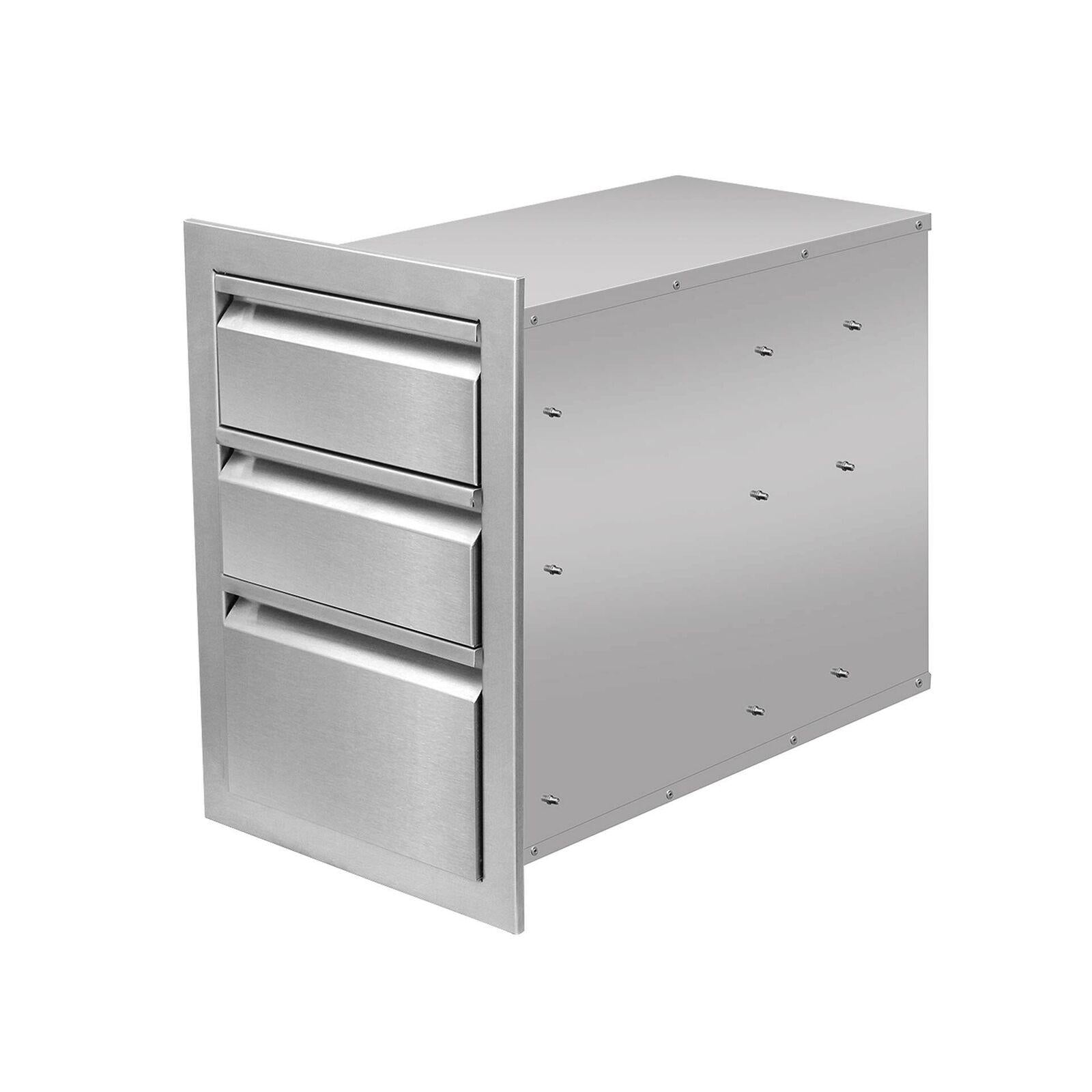 Outdoor Kitchen Drawers  Steel, Triple BBQ Drawers Flush Mou...