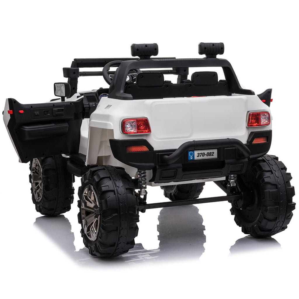 Aosom 12V Kids Electric 2-Seater Ride On Police Car SUV Truck Toy with Parental Remote Control, White