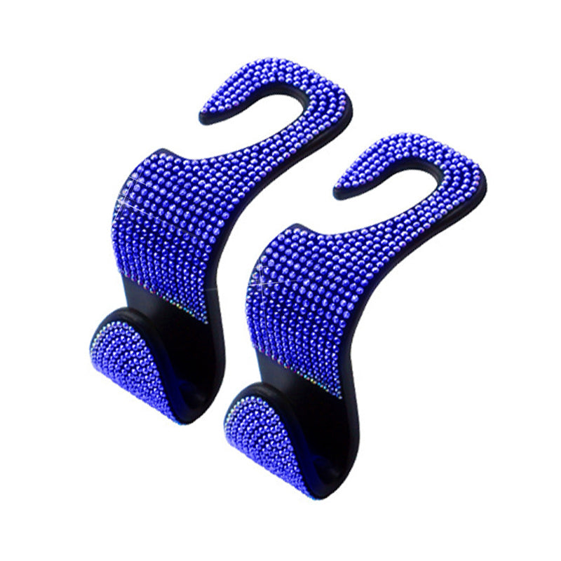 2pcs Artificial Diamond Car Hook, Car Hidden Car StoraHook Creative Car Seat Hook Hanger Car Accessories For Women