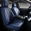 Coverado Leather Seat Covers Full Set, 5 Seats Universal, Waterproof Luxury Leatherette Seat Cushions, Front and Rear Auto Seat Protectors Fit for Most Vehicles Blue