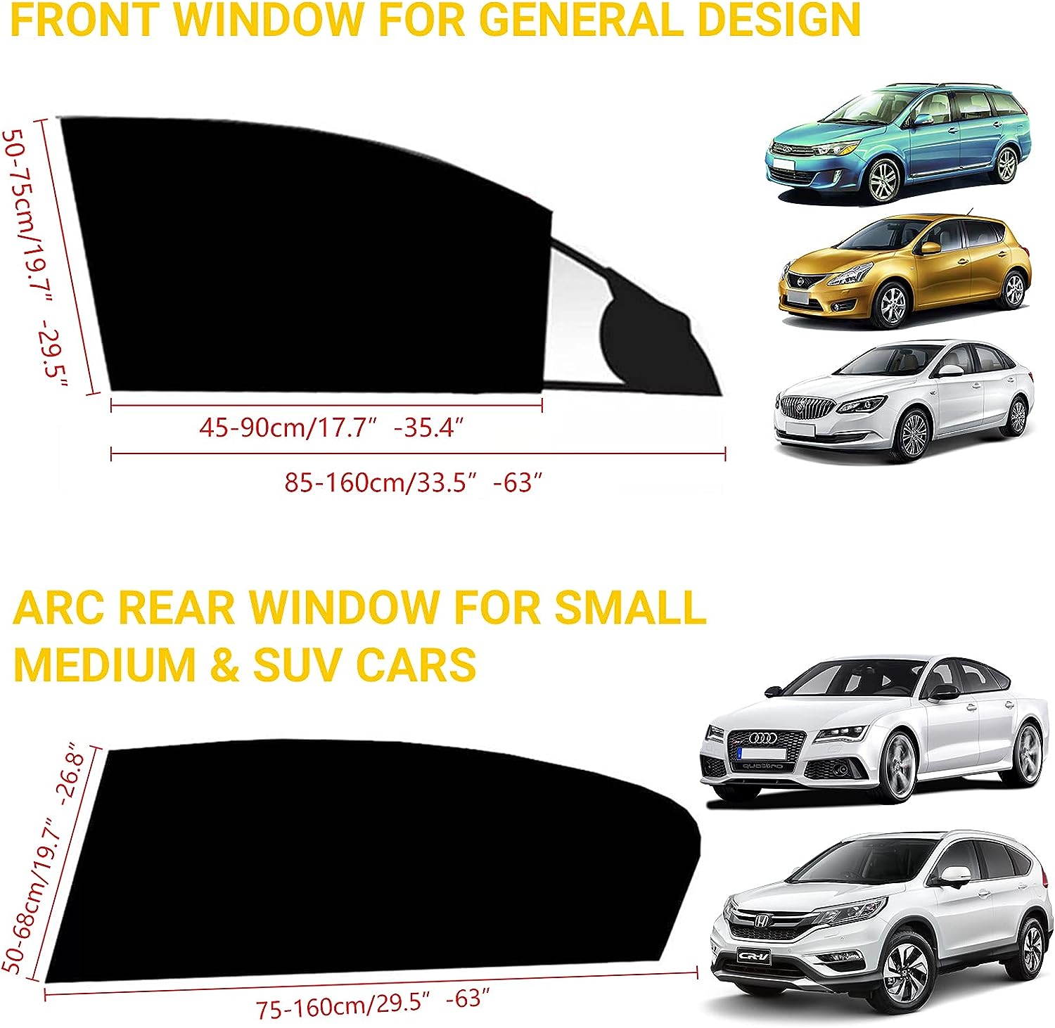 REACHTOP Car Window Shade for Baby, Car Window Screens, Sun Shade for Rear Window(2 Pack)