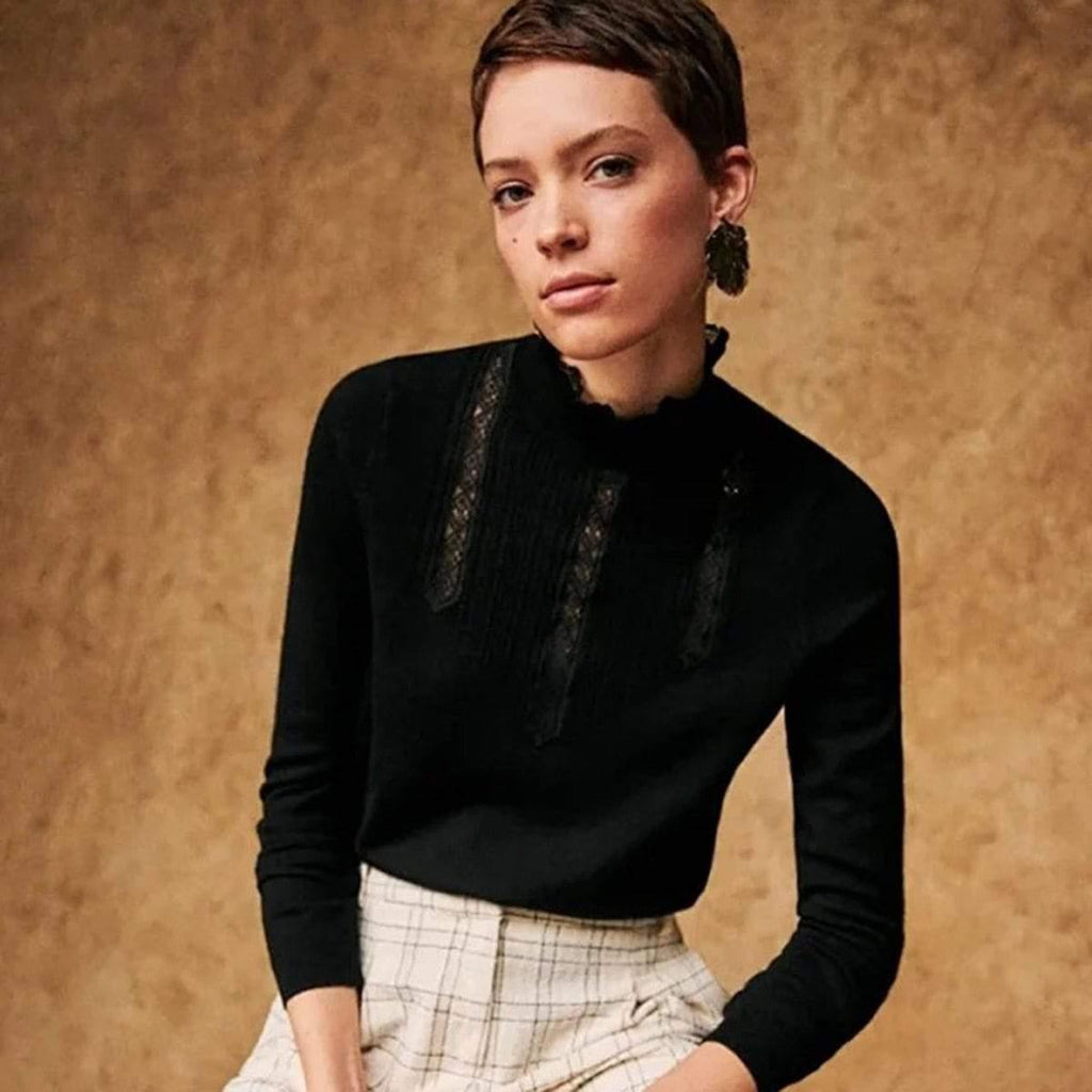 lace pachwork knitted sweater