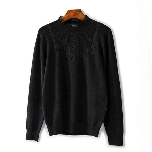 lace pachwork knitted sweater