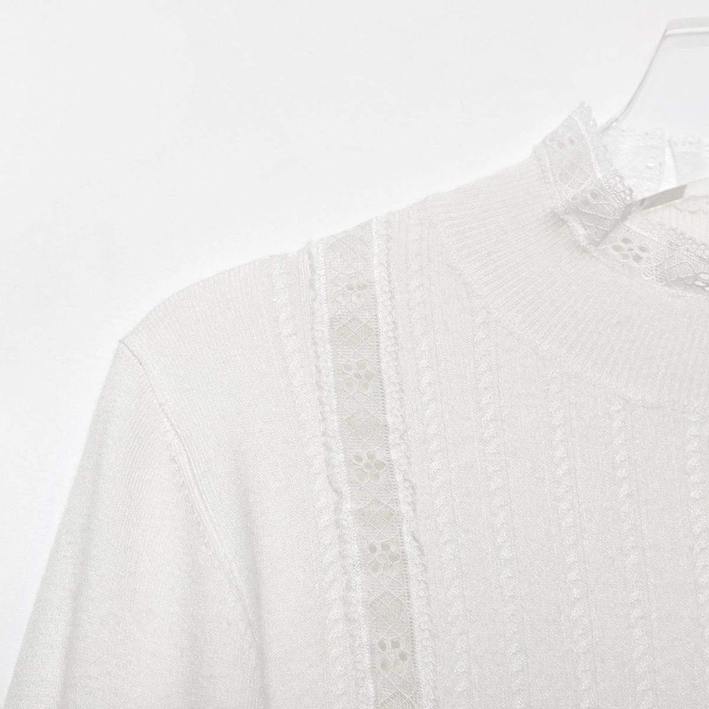 lace pachwork knitted sweater