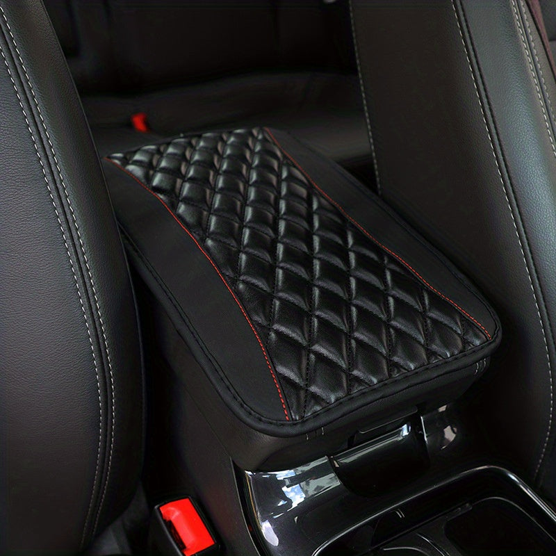 1pc SponAnd PU Leather Armrest Pad Cover Center Console Mat Car Accessories