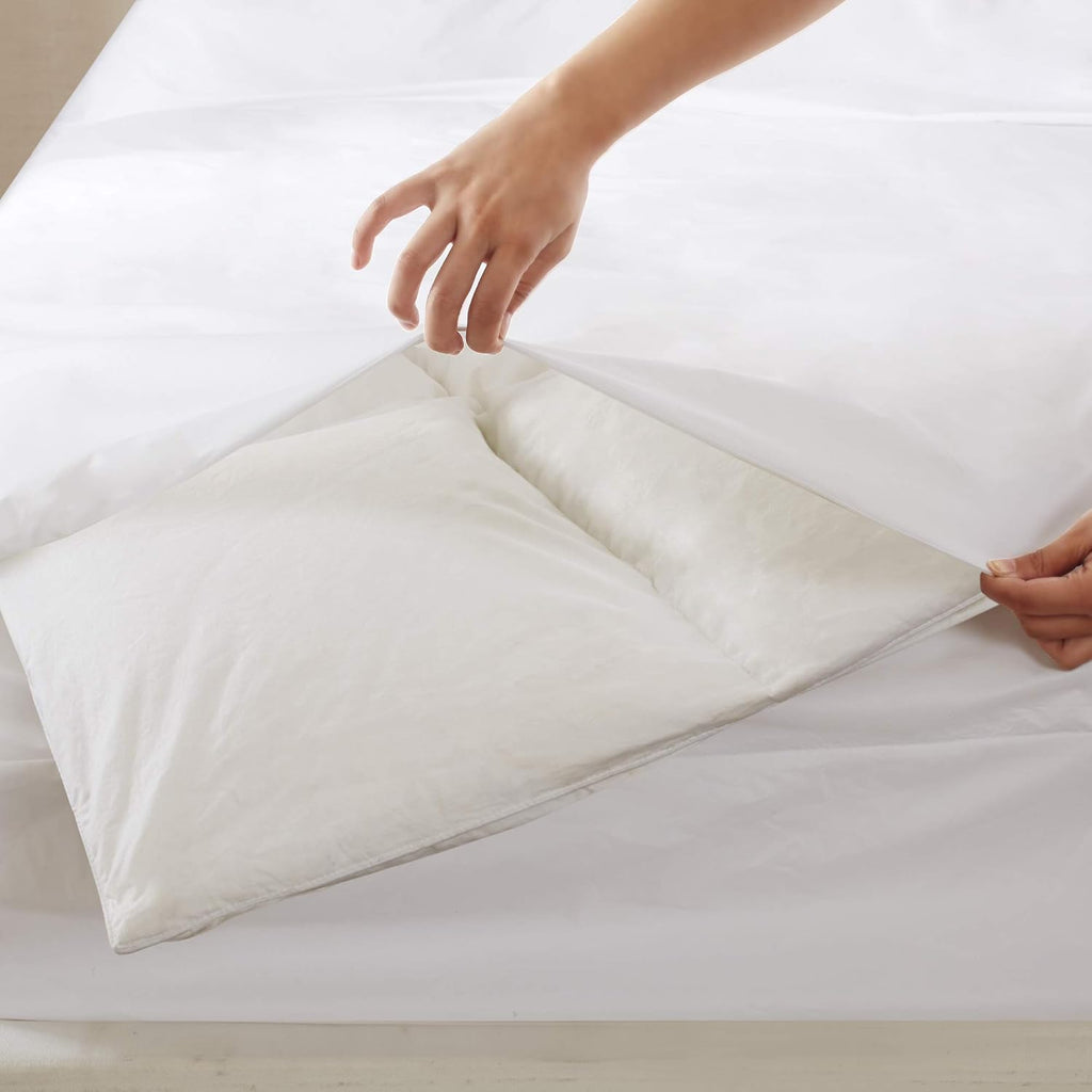 Sleep Philosophy Bed Guardian 3M Scotchgard Moisture Wicking Treatment Comforter Protector Duvet Cover with Zipper Flap - Waterproof, Full/Queen, White