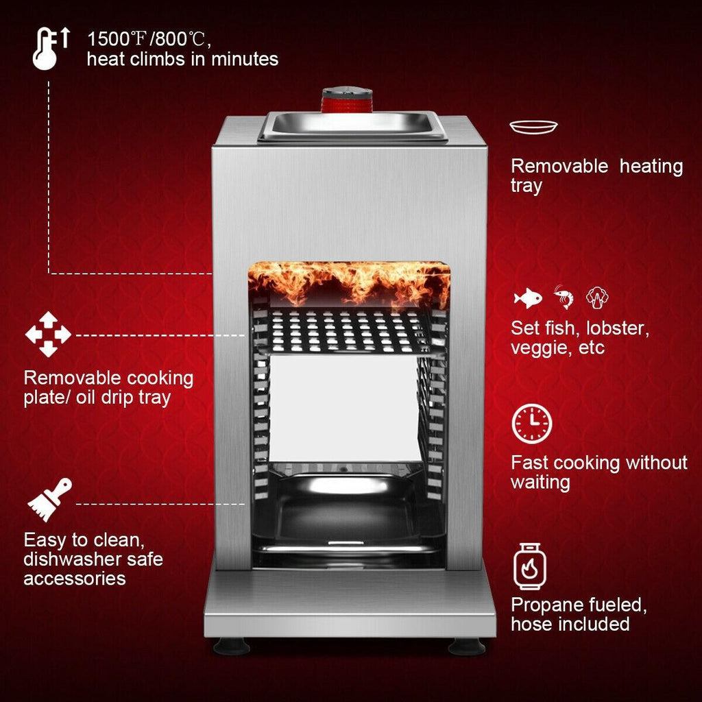 Propane Infrared Steak Grill Bbq  Steel Single Burner