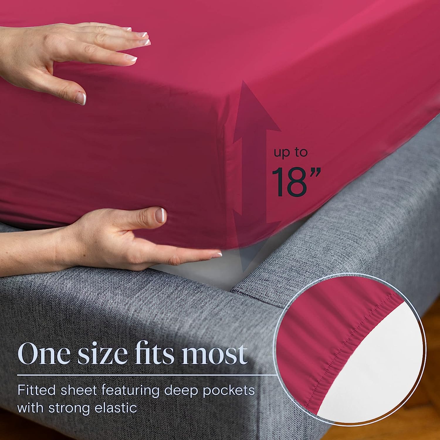 LuxClub 6 PC Full Size Sheet Set Bamboo Sheets Deep Pockets 18" Eco Friendly Wrinkle Free Cooling Sheets Machine Washable Hotel Bedding Silky Soft - Burgundy Full…
