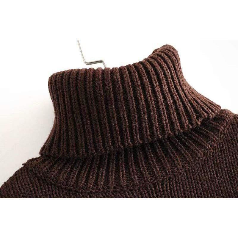 vintage ruffles turtleneck sweater embroidered