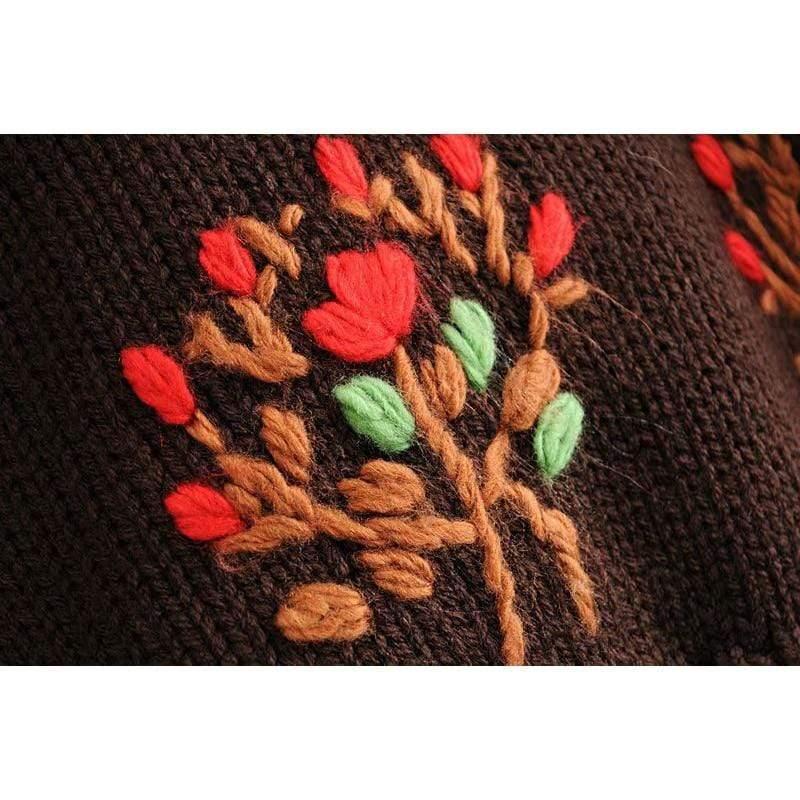 vintage ruffles turtleneck sweater embroidered