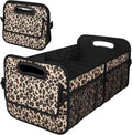 Deosk Car Trunk Organzier for suv,Car Organziers and Storage with 6 Big Pocket for Women/Men 50L Waterproof Polyester Trunk Organzier for Minivan/Truck(Medium,Leopard print)