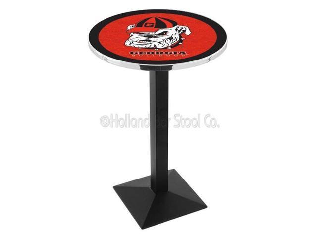 L217C42GA-Dog 42 In. Chrome Georgia Bulldog Pub Table