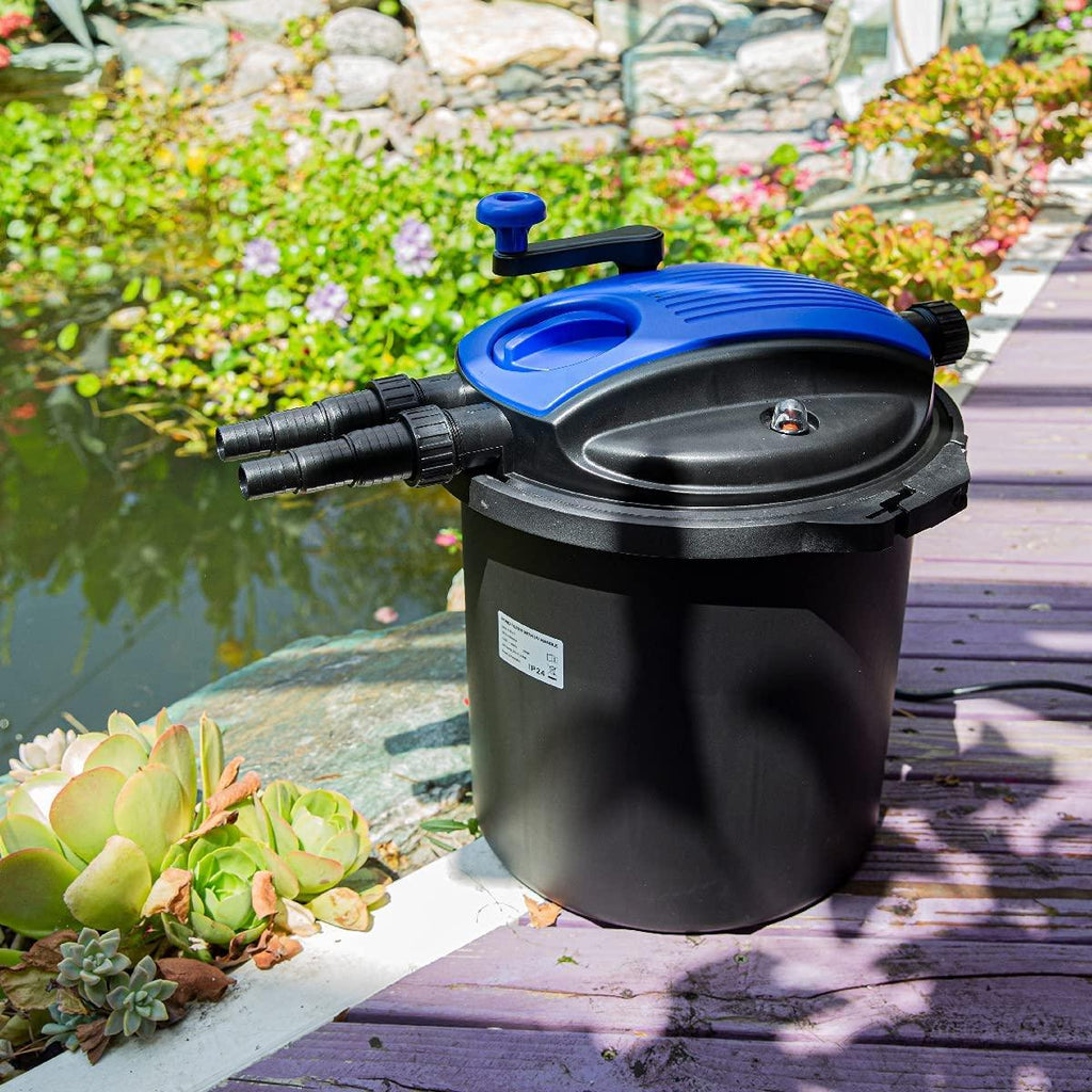 Koi Pond Filter Pressure Filter Aquarium up to 10000L Koi Pond Garden Water up to 2700GPH