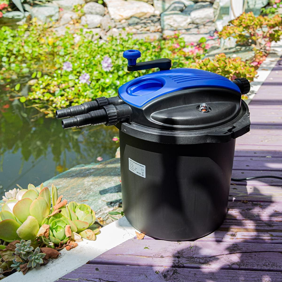 Koi Pond Filter Pressure Filter Aquarium up to 10000L Koi Pond Garden Water up to 2700GPH
