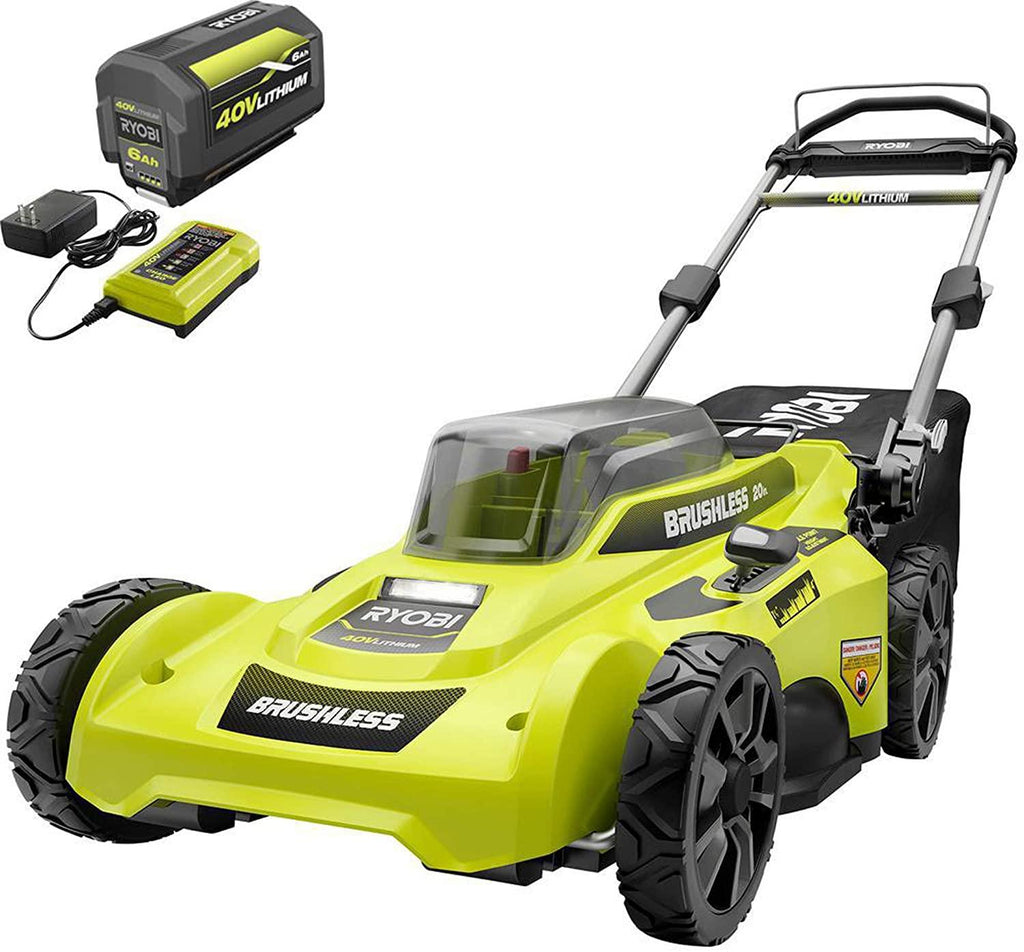 RYOBI Lawn Mower 20 in. 40-Volt Lithium-Ion Brushless Cordless Walk Behind