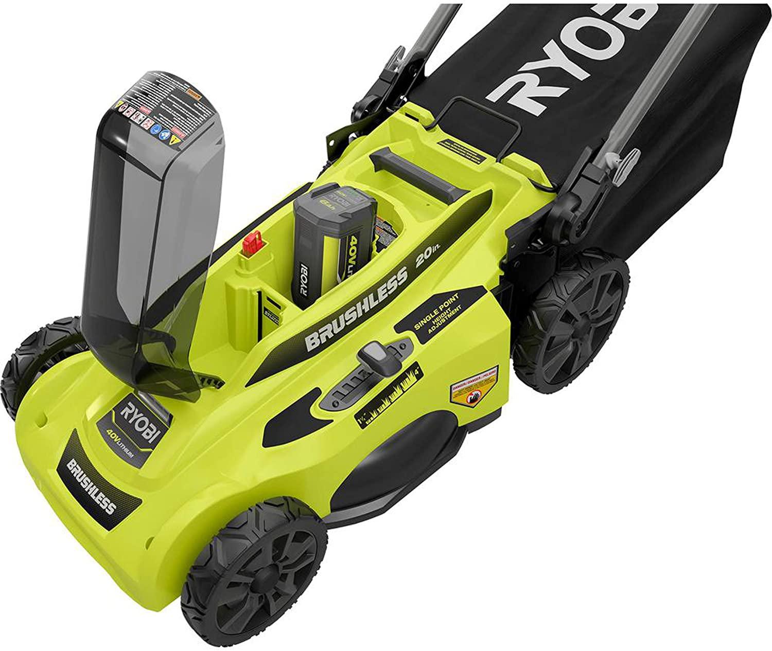 RYOBI Lawn Mower 20 in. 40-Volt Lithium-Ion Brushless Cordless Walk Behind