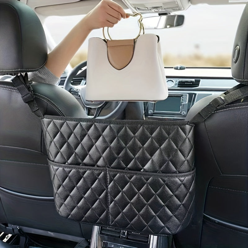 Wallet Handbag Car Supplies StoraBetween Car Seats Car Organizer Mesh Bag With Extra Back Pocket Car Seat Back Organizer Box Car Accessories
