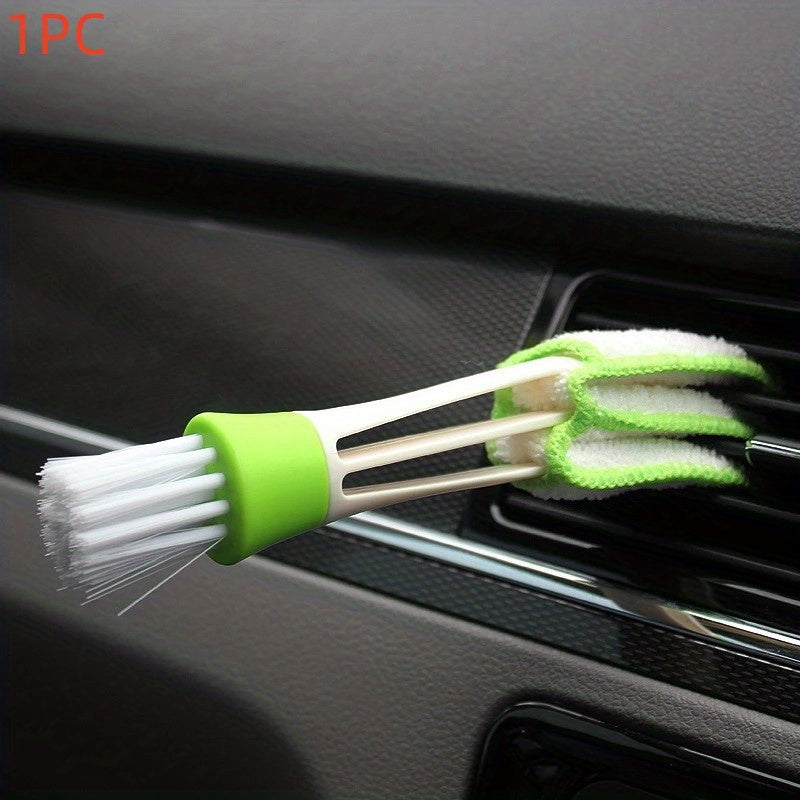 2-in-1 Air Conditioning Outlet Vent Brush Internal Cleaning Tools Interior Multi-purpose Dust Cleaner For Car