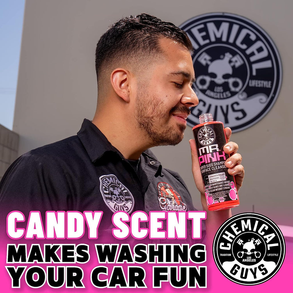 Chemical Guys CWS_402A Car Wash, Dry &amp; Shine Bundle - Mr. Pink Foaming Car Wash Soap, 128 fl oz (1 Gal) + After Wash Gloss Boosting Drying Aid (16 fl oz) (2 Items) For Cars, Trucks, SUVs, RVs &amp; More