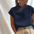 Fashion Solid Color Stand Collar Shirt