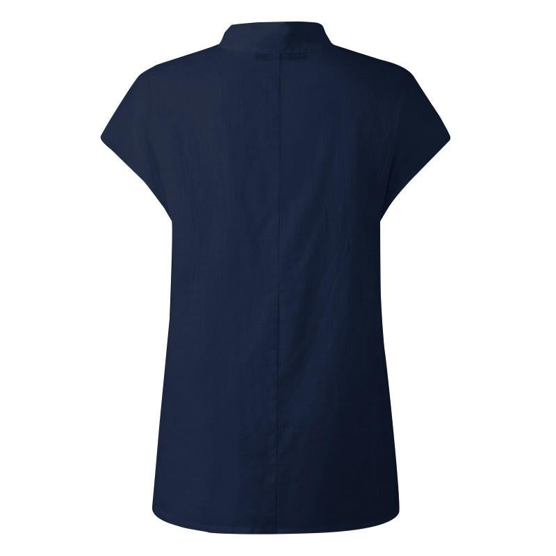 Fashion Solid Color Stand Collar Shirt