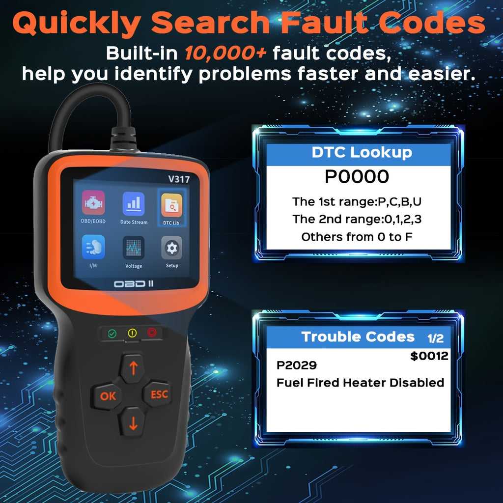 OBD2 Scanner Auto Check Car Engine Clear Fault Code Reader Automotive Diagnostic Scan Tester Tools Kit Color Screen,Car OBDII/EOBD Scan Tool