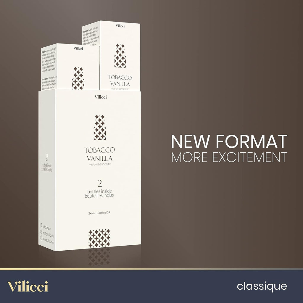 Vilicci Car Air Freshener, Tobacco Vanilla Scent, Long Lasting Fragrance for Auto and Home, 1 Bottle of Car Perfume