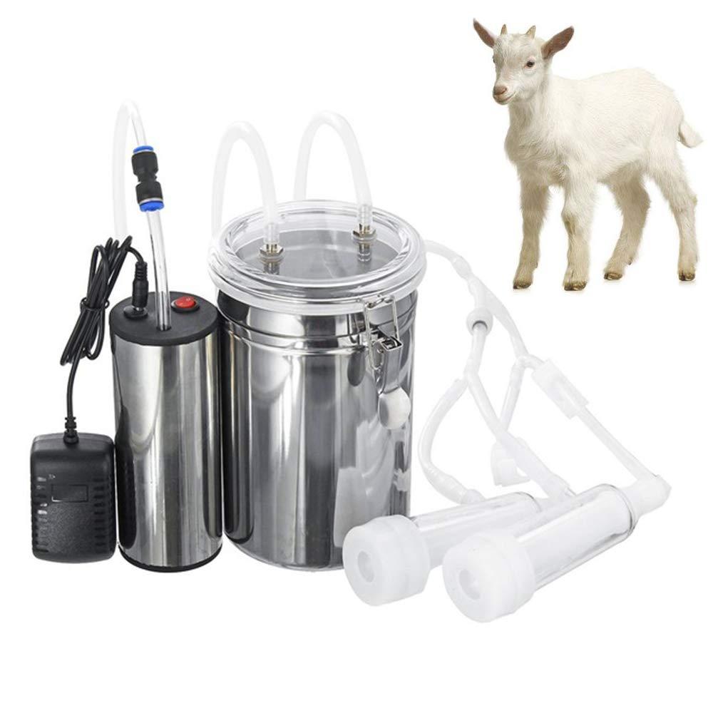 Goat MilMachine Kit for Sheep Portable Electric Milker MilMachine with 2 Teat Cups, Vacuum Pump Food Silicone Grade Hose 2L